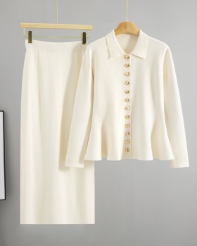 Elegant cardigan sweater 2pcs set for women