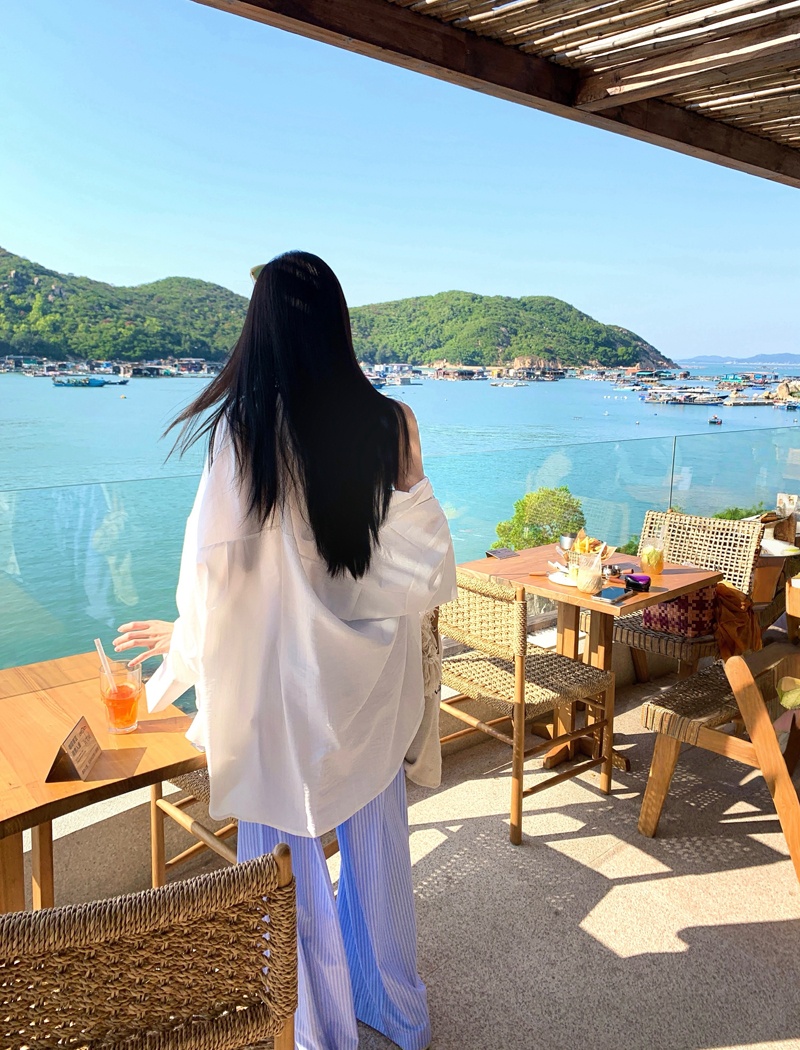 Seaside sandy beach sun shirt vacation shirt