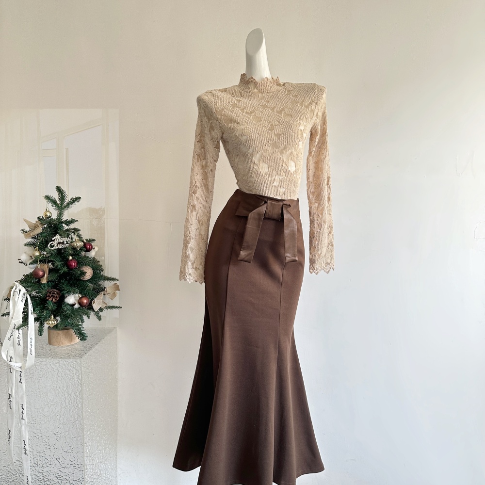 Elmo short skirt high waist coat a set for women