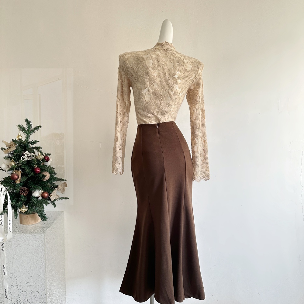 Elmo short skirt high waist coat a set for women