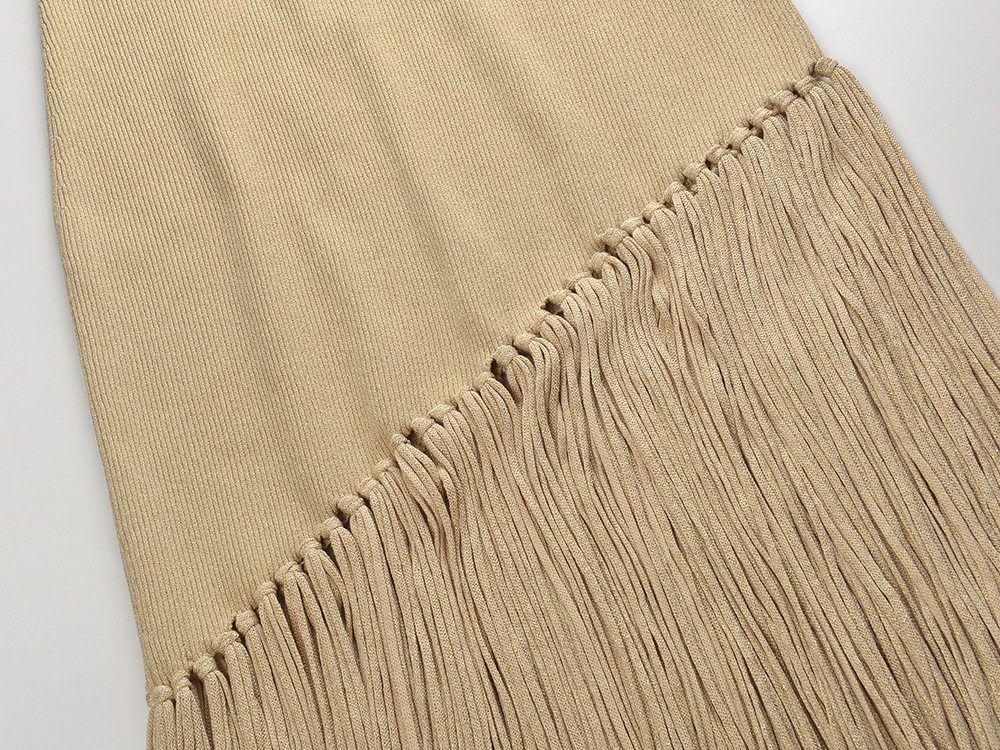 Knitted tassels dress liangsi long dress for women