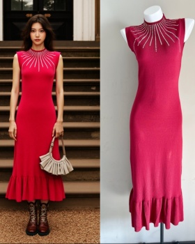 Slim long dress sleeveless dress for women
