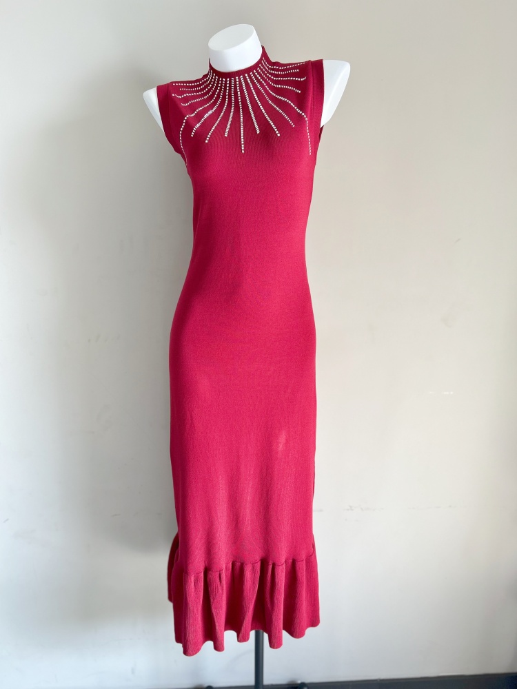 Slim long dress sleeveless dress for women