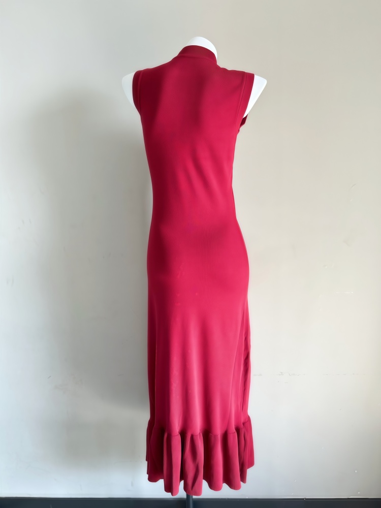 Slim long dress sleeveless dress for women