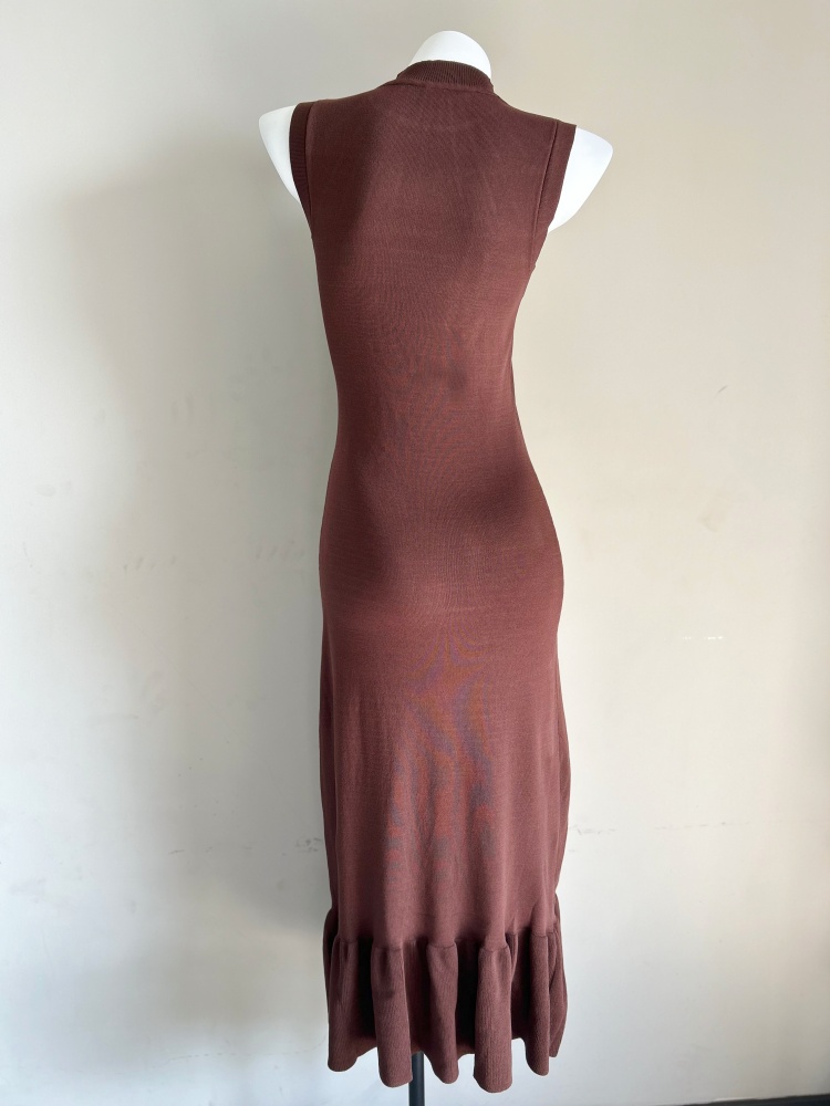 Slim long dress sleeveless dress for women