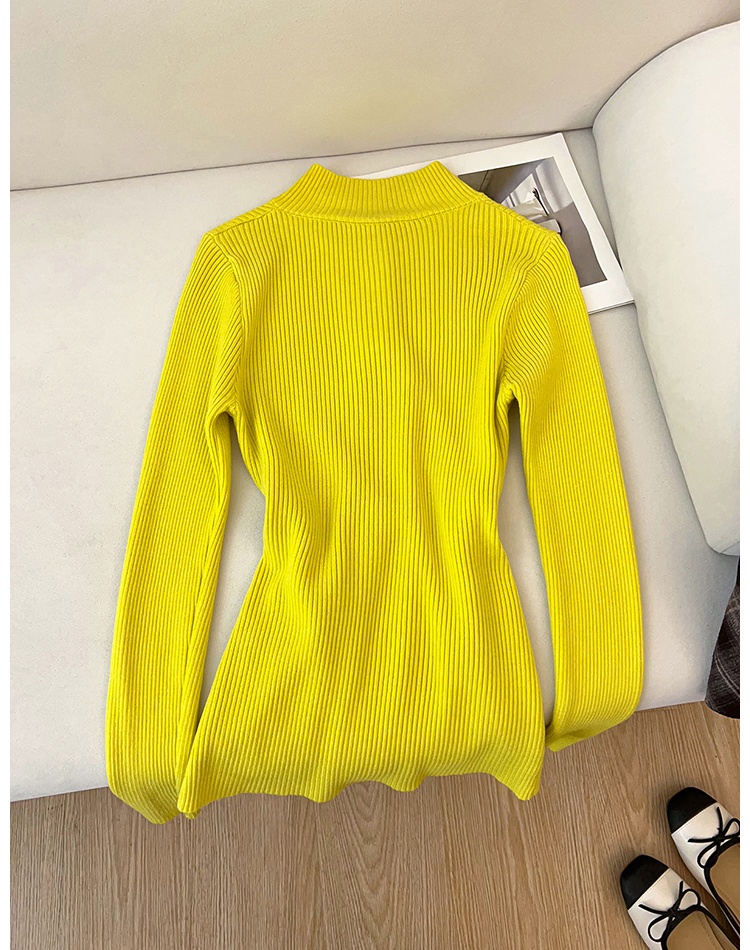 Knitted cross irregular half high collar sweater