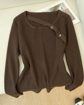 Bottoming irregular unique wears outside knitted sweater