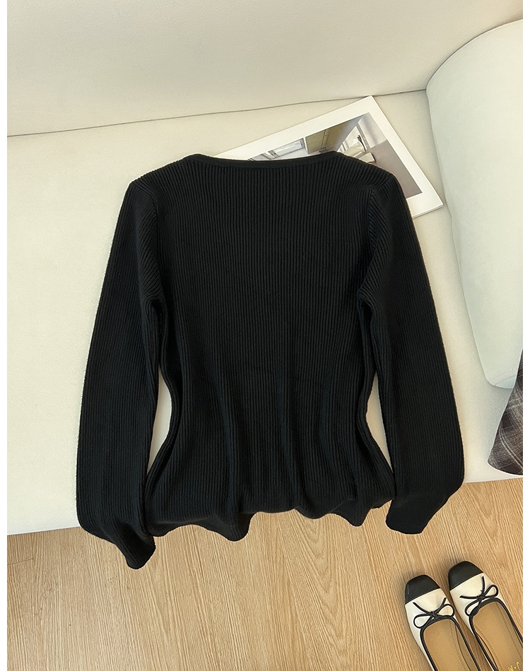 Bottoming irregular unique wears outside knitted sweater