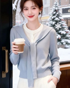 Sweet style temperament tops splice shawl for women