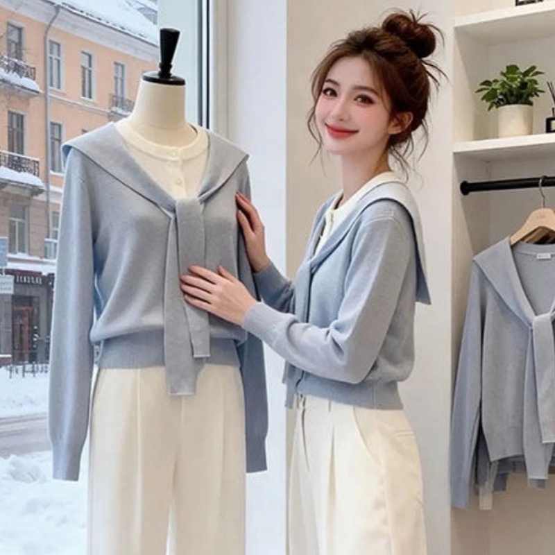 Sweet style temperament tops splice shawl for women