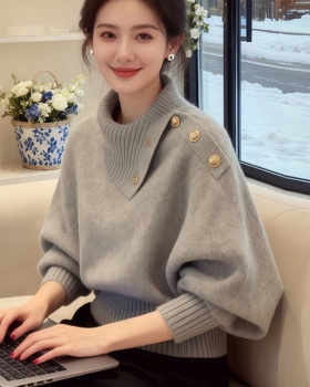 Lazy inside the ride tops Korean style gray sweater