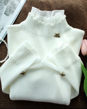 Lace slim knitted Western style sweater for women