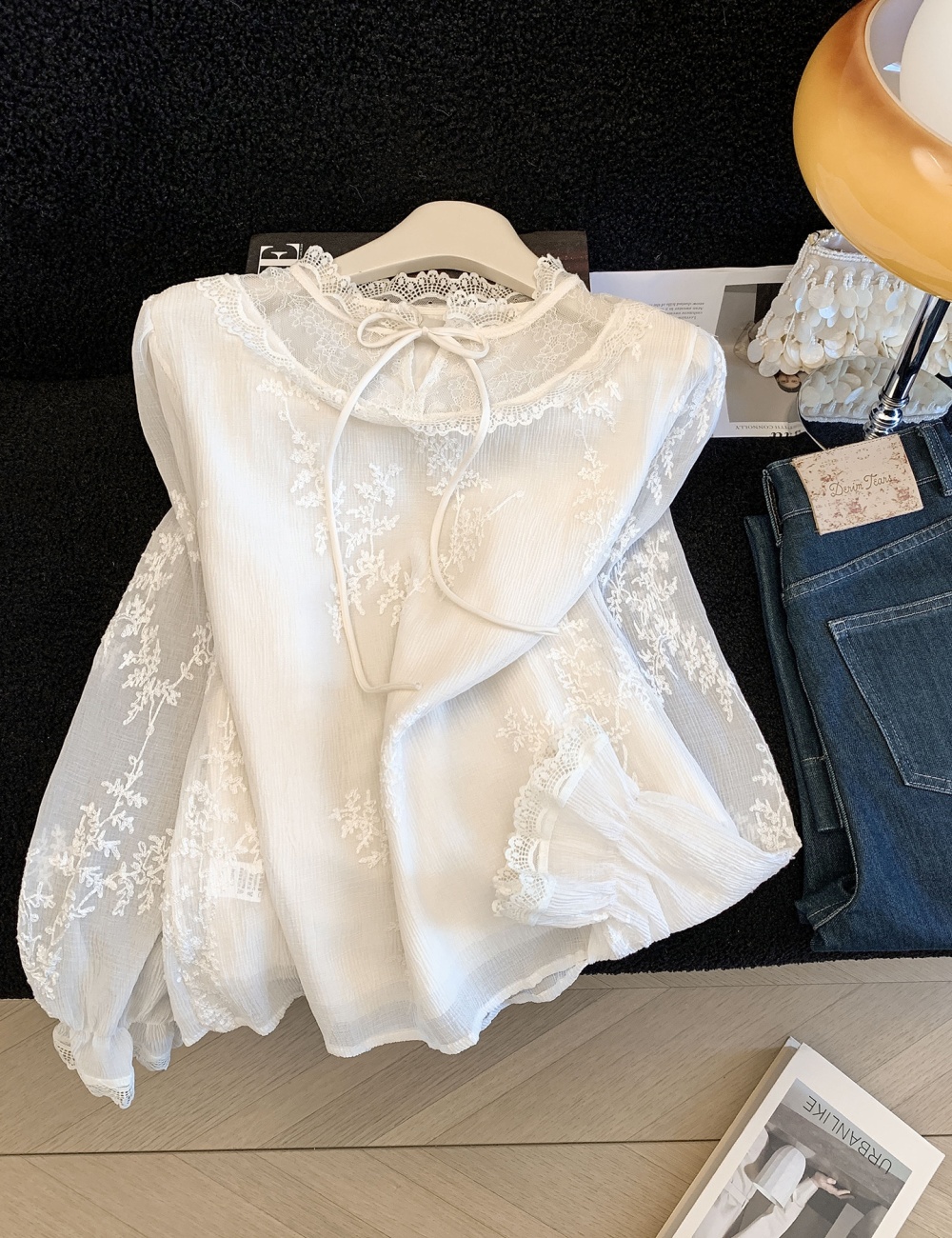 Lace spring shirts frenum tops for women