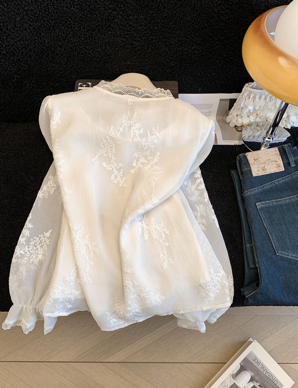 Lace spring shirts frenum tops for women