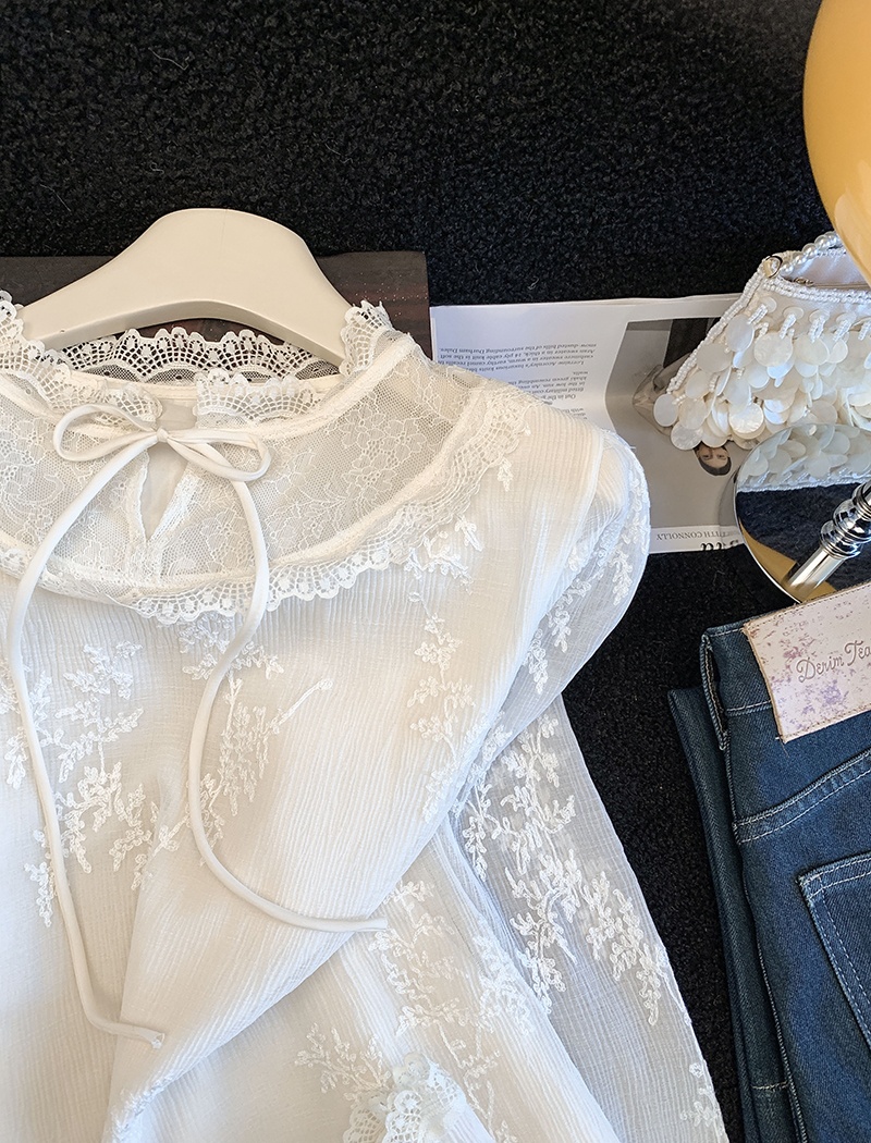 Lace spring shirts frenum tops for women