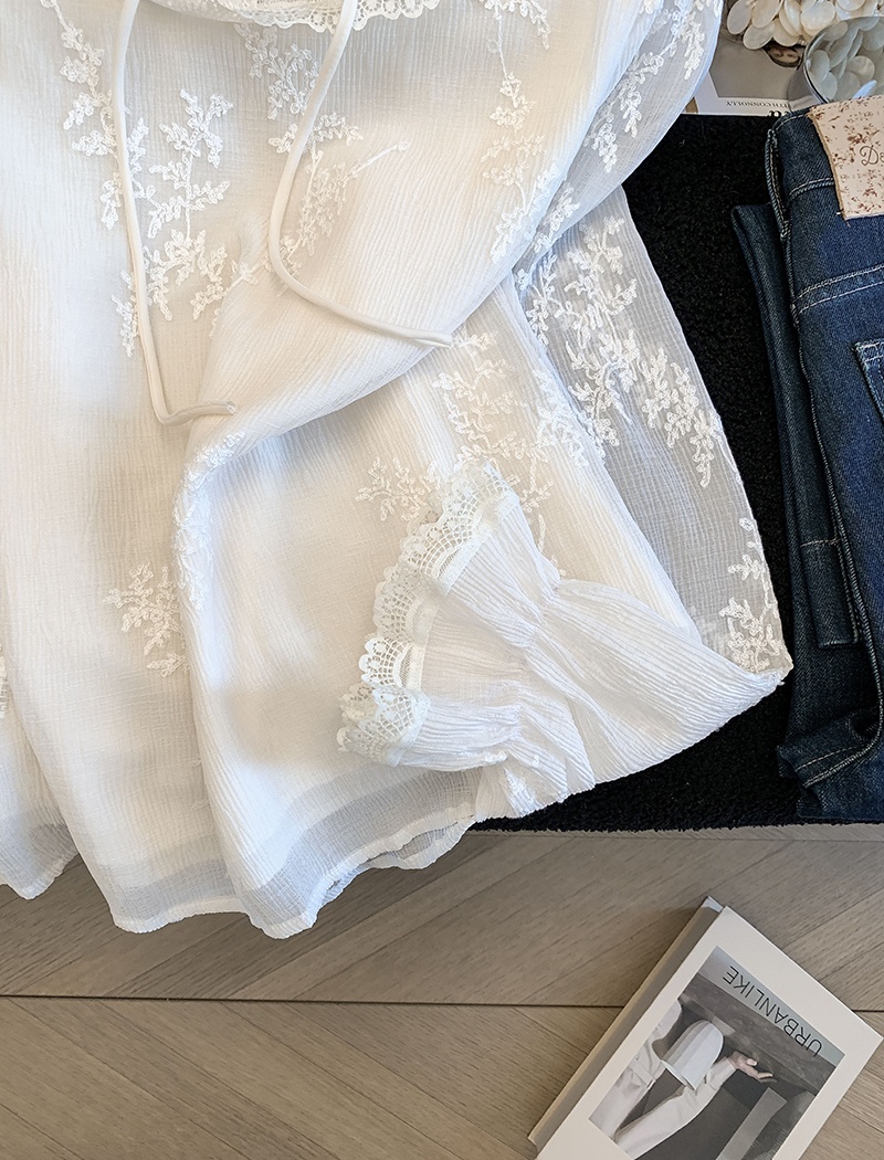 Lace spring shirts frenum tops for women