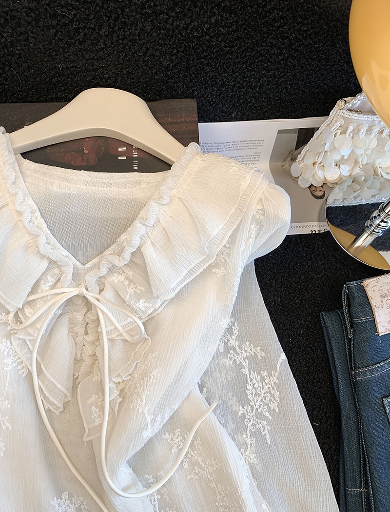 Lotus leaf edges shirt tops for women