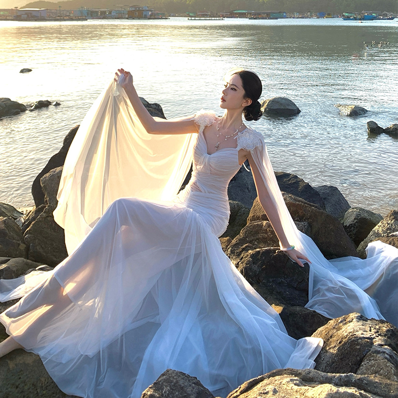 Greece elegant dress light crimp formal dress