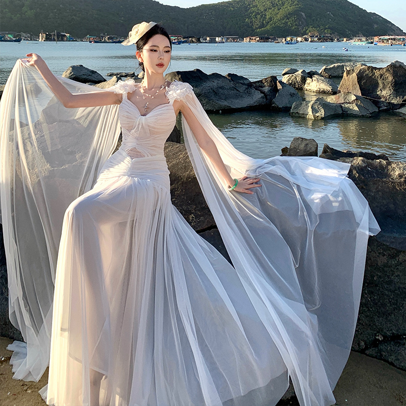 Greece elegant dress light crimp formal dress