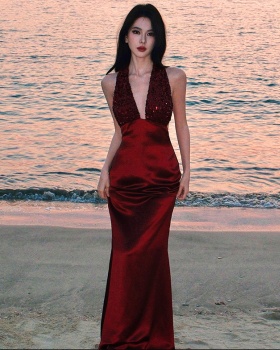 Niche France style formal dress sling dress for women