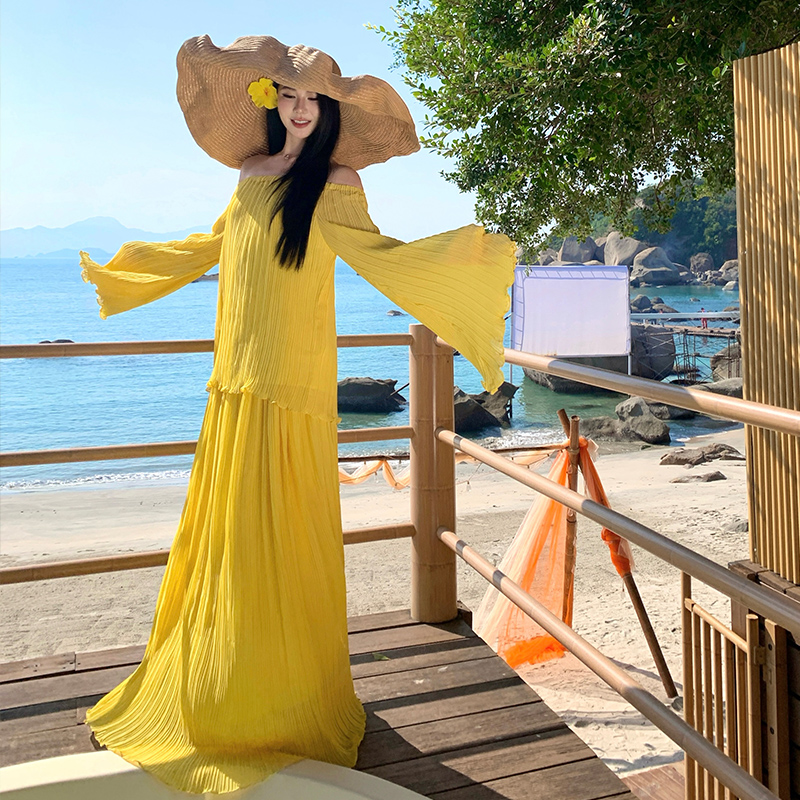 Summer mopping skirt horizontal collar tops 2pcs set