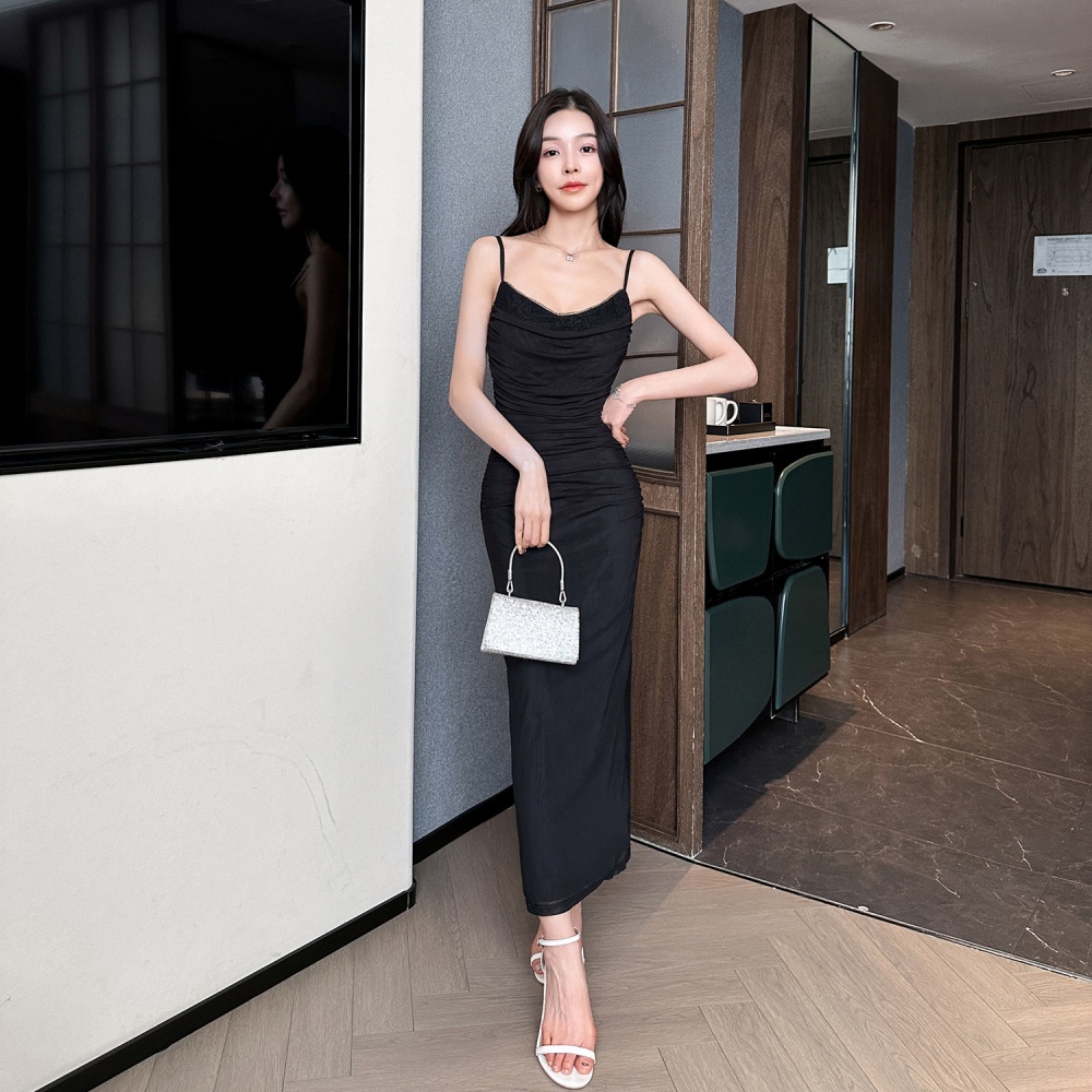 Sling preside formal dress V-neck evening dress