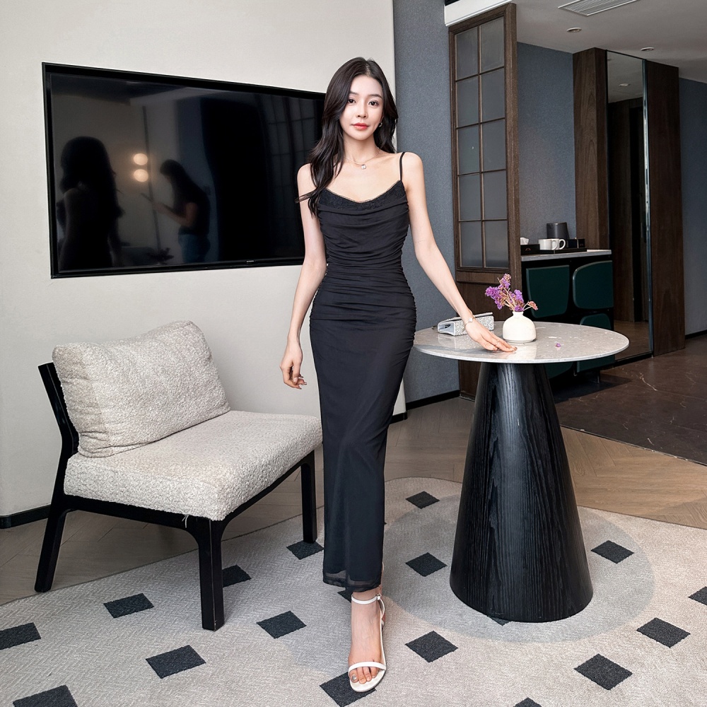 Sling preside formal dress V-neck evening dress