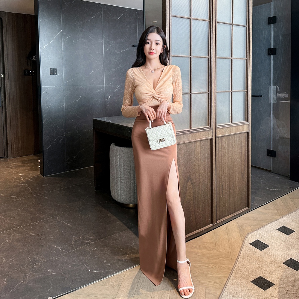 Annual meeting evening dress mopping formal dress