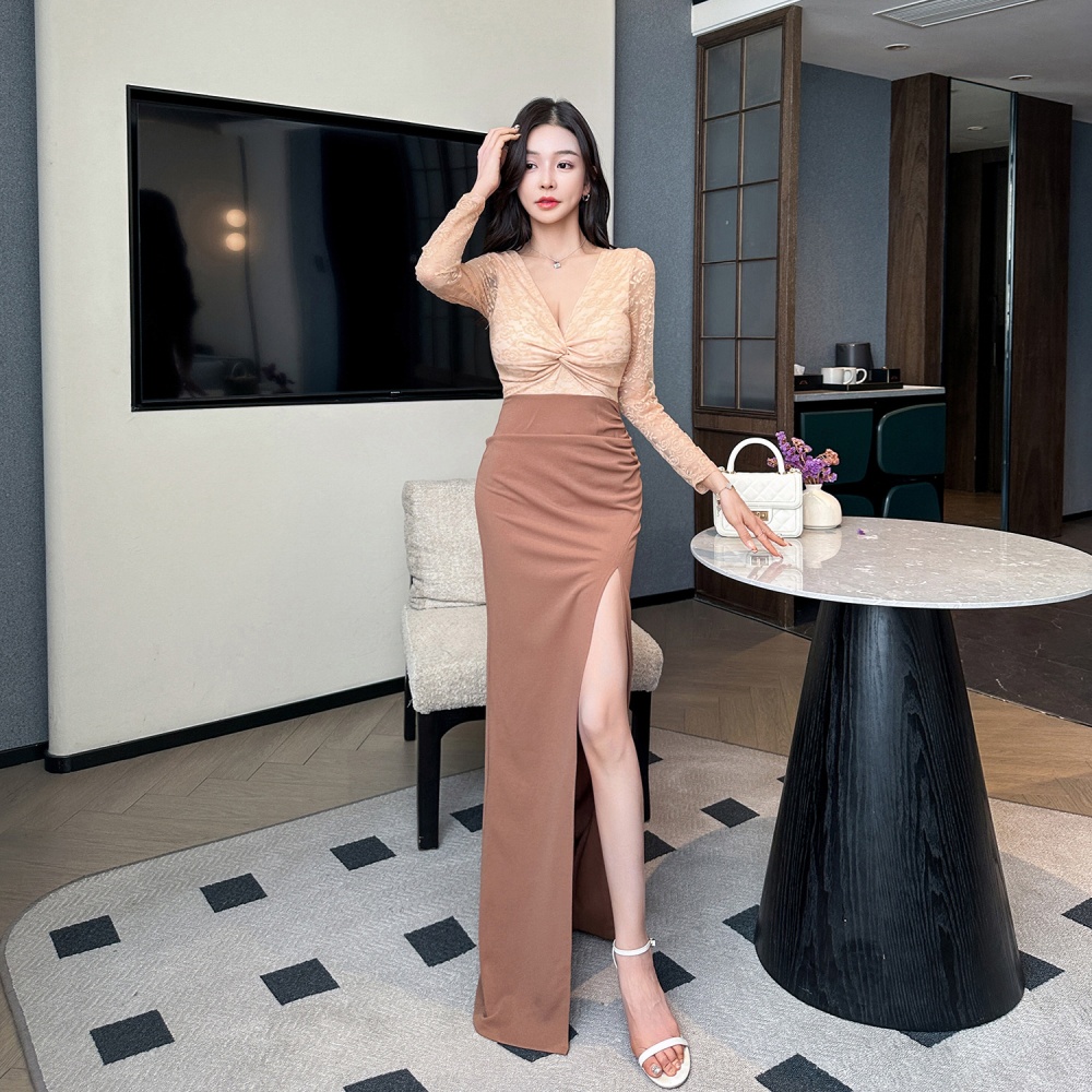 Annual meeting evening dress mopping formal dress