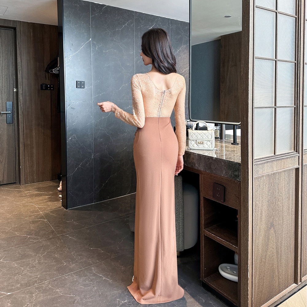 Annual meeting evening dress mopping formal dress