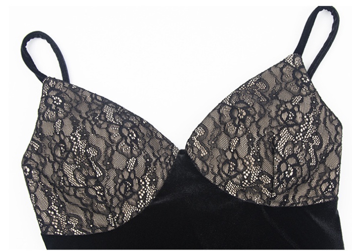 Sexy long low-cut formal dress sling banquet dress