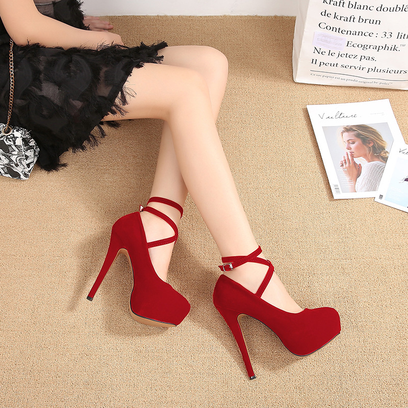 Cross European style high-heeled shoes for women