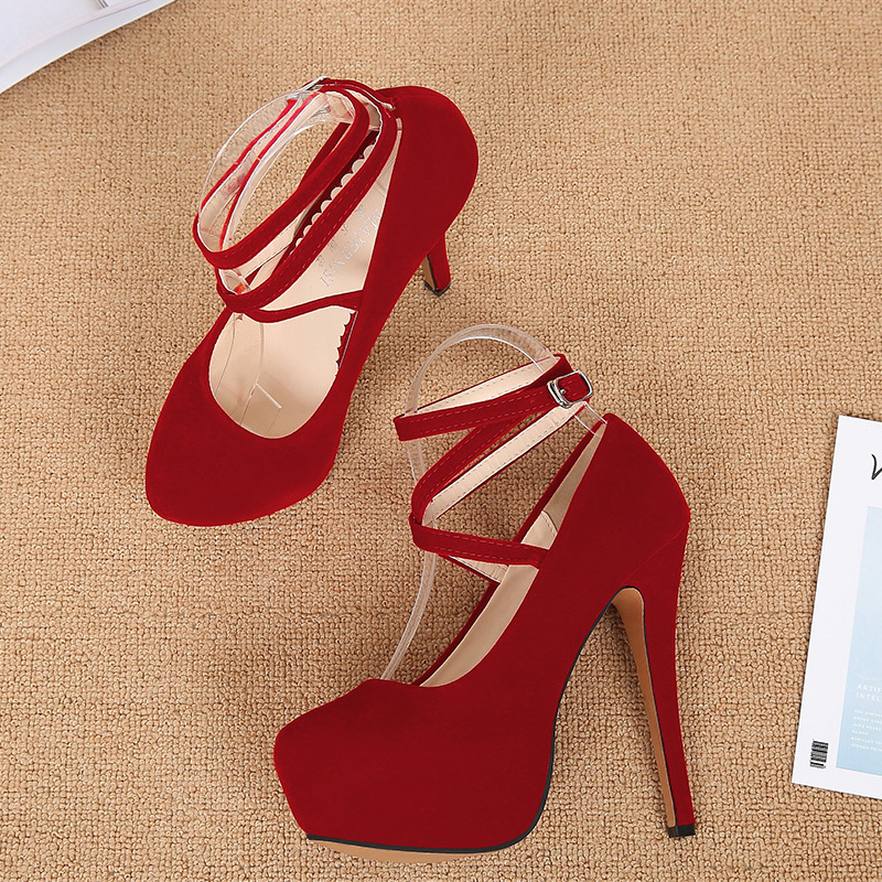 Cross European style high-heeled shoes for women