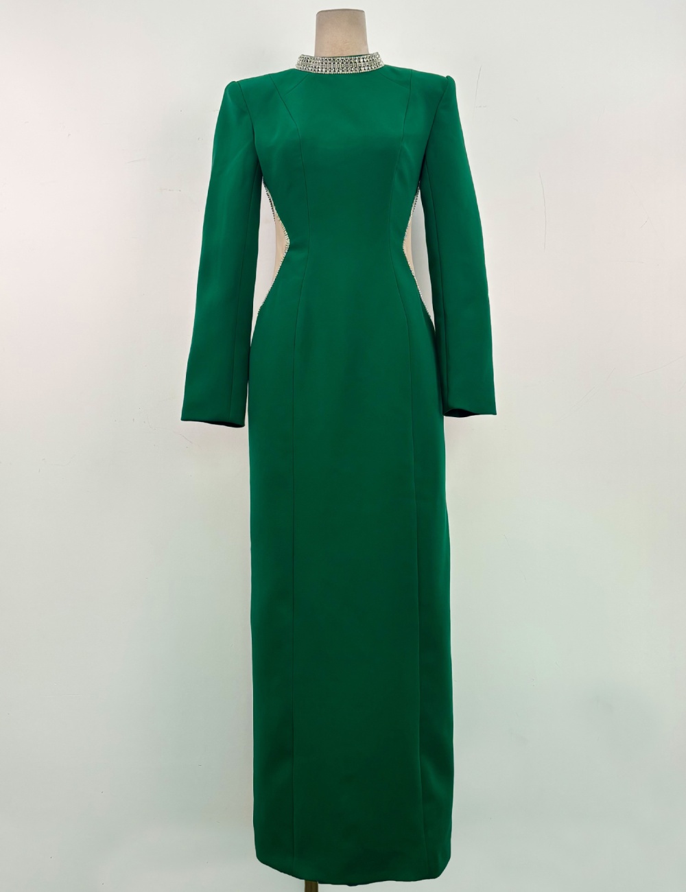 Hollow rhinestone long dress niche slim dress