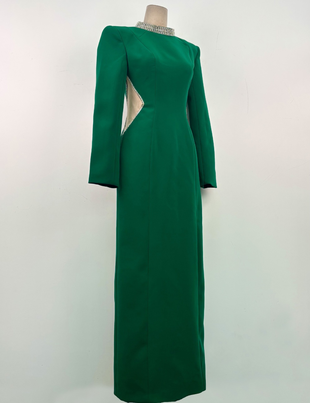 Hollow rhinestone long dress niche slim dress