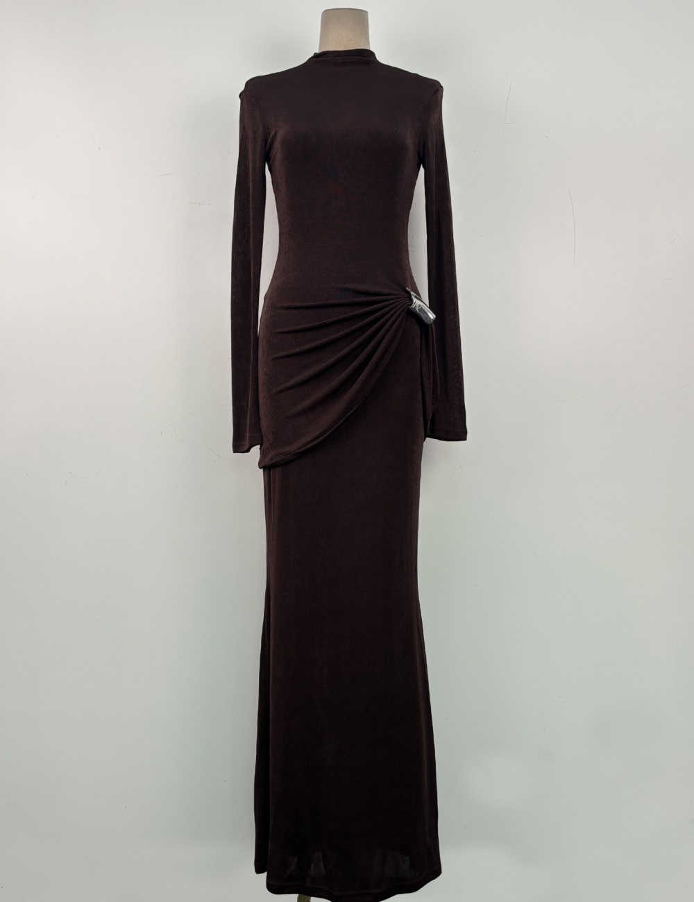 Knitted temperament slim fold niche dress