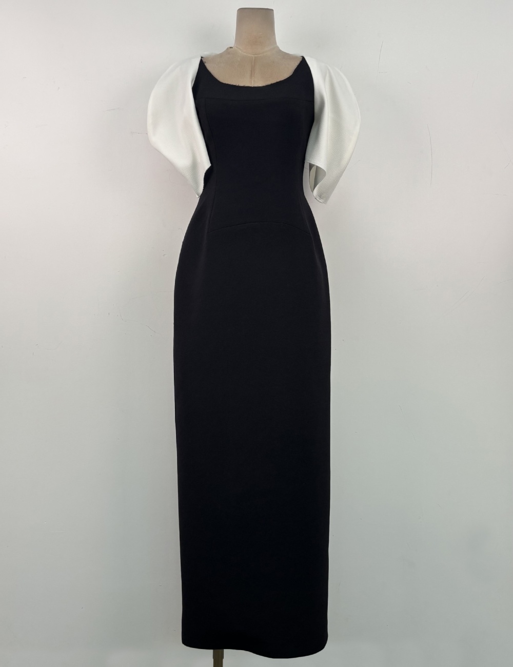 Temperament mixed colors dress niche slim long dress