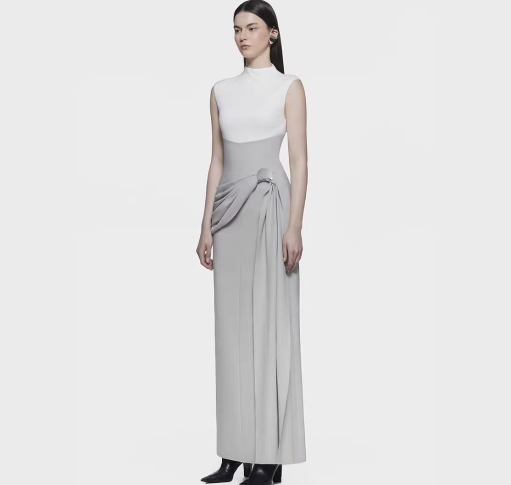 Chouzhe simple niche dress slim sleeveless long dress