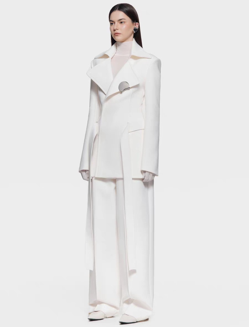 Drape lapel business suit niche long pants 2pcs set