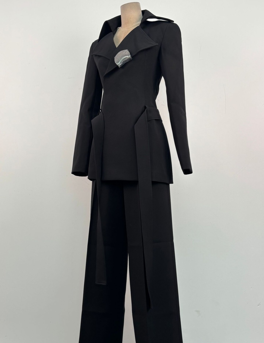 Drape lapel business suit niche long pants 2pcs set