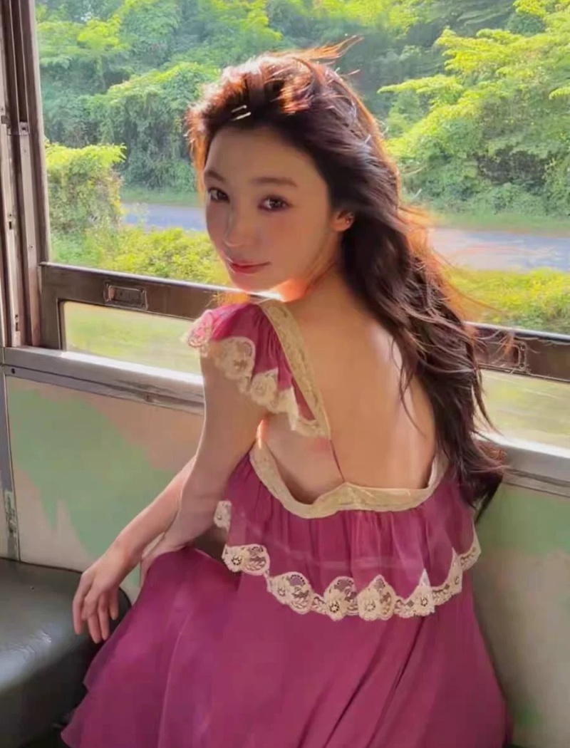 Seaside spring long dress vacation splice beach dress