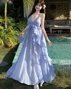 Long summer seaside temperament ladies dress for women