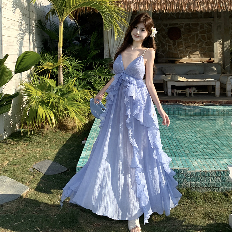 Long summer seaside temperament ladies dress for women