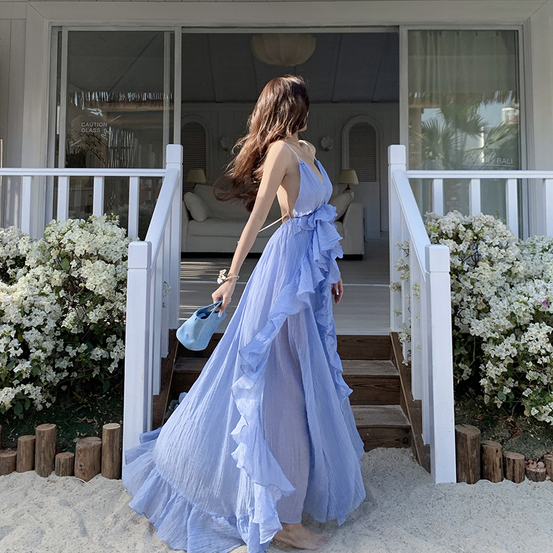 Long summer seaside temperament ladies dress for women