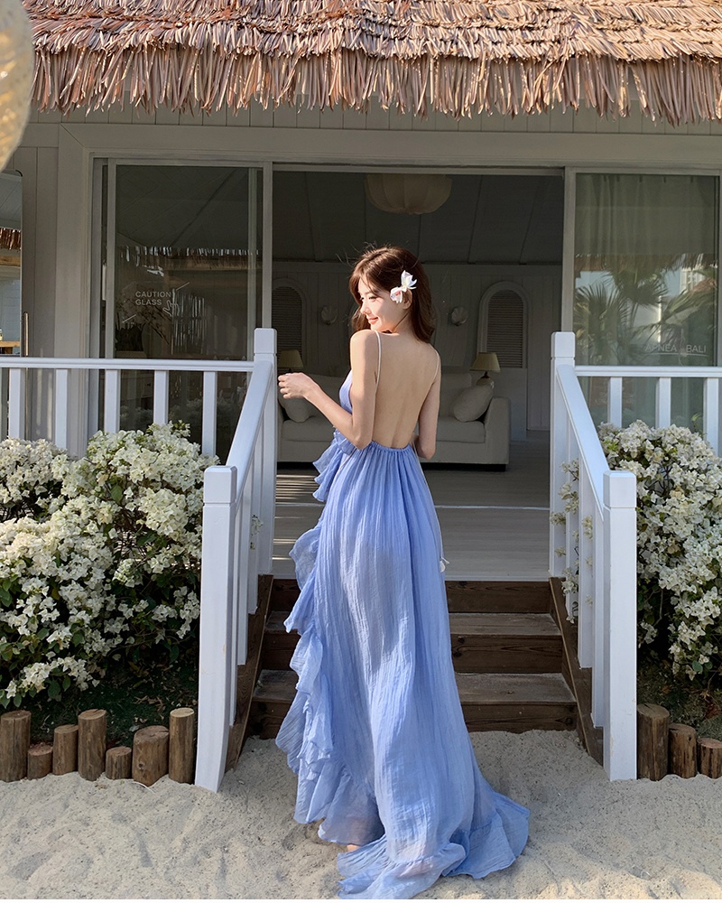 Long summer seaside temperament ladies dress for women