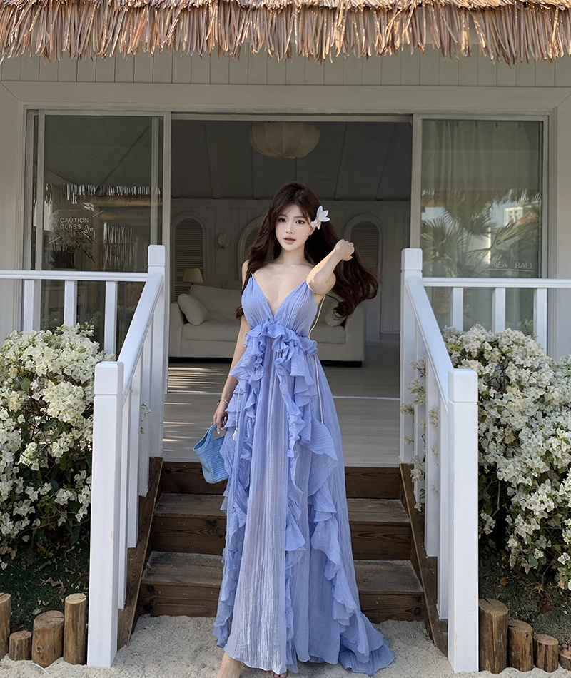 Long summer seaside temperament ladies dress for women