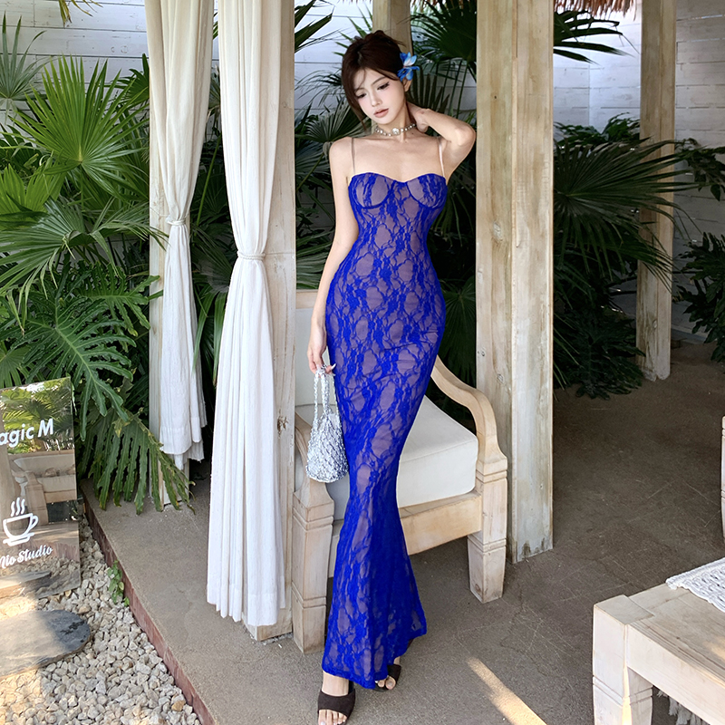 Halter package hip formal dress slim dress for women