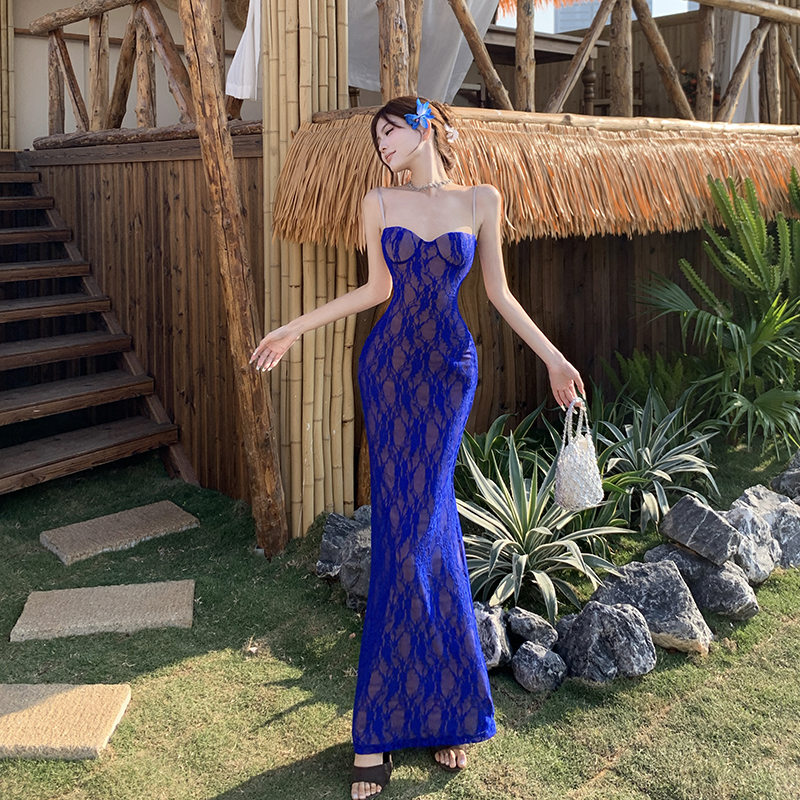 Halter package hip formal dress slim dress for women