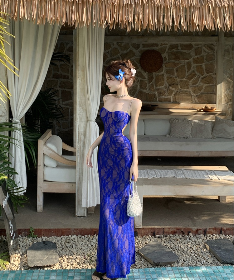 Halter package hip formal dress slim dress for women