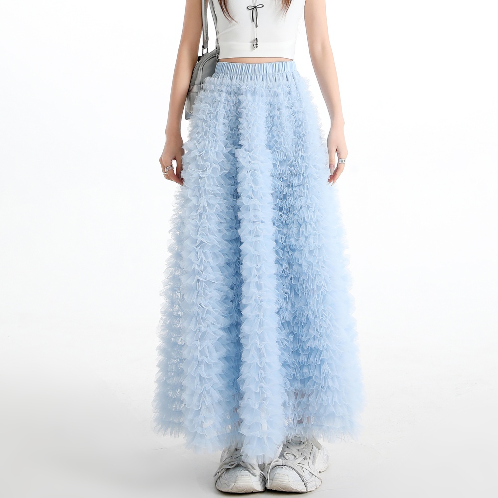 Spring gauze skirt big skirt puff skirt for women